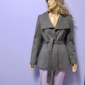 BABATON ARITZIA The CONNOR Coat Italian Grey Wool Belted Minimalist M